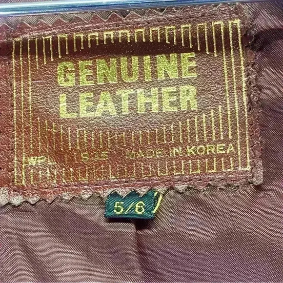 Vintage Women’s Genuine Leather Blazer Jacket. Size 5/6. Chestnut brown. - Picture 15 of 16